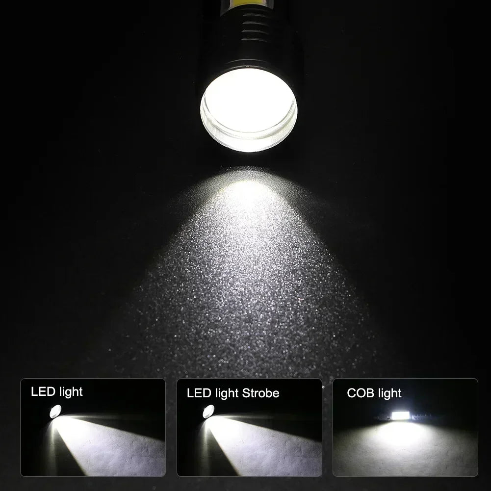 مصباح يدوي LED قابل لإعادة الشحن بقوة 100000 لومن – كشاف تكتيكي مقاوم للماء للتخييم وصيد الأسماك