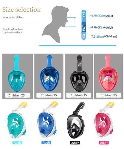 Full-Face Anti-Fog Snorkeling Mask – Waterproof Diving Mask for Adults &amp; Kids
