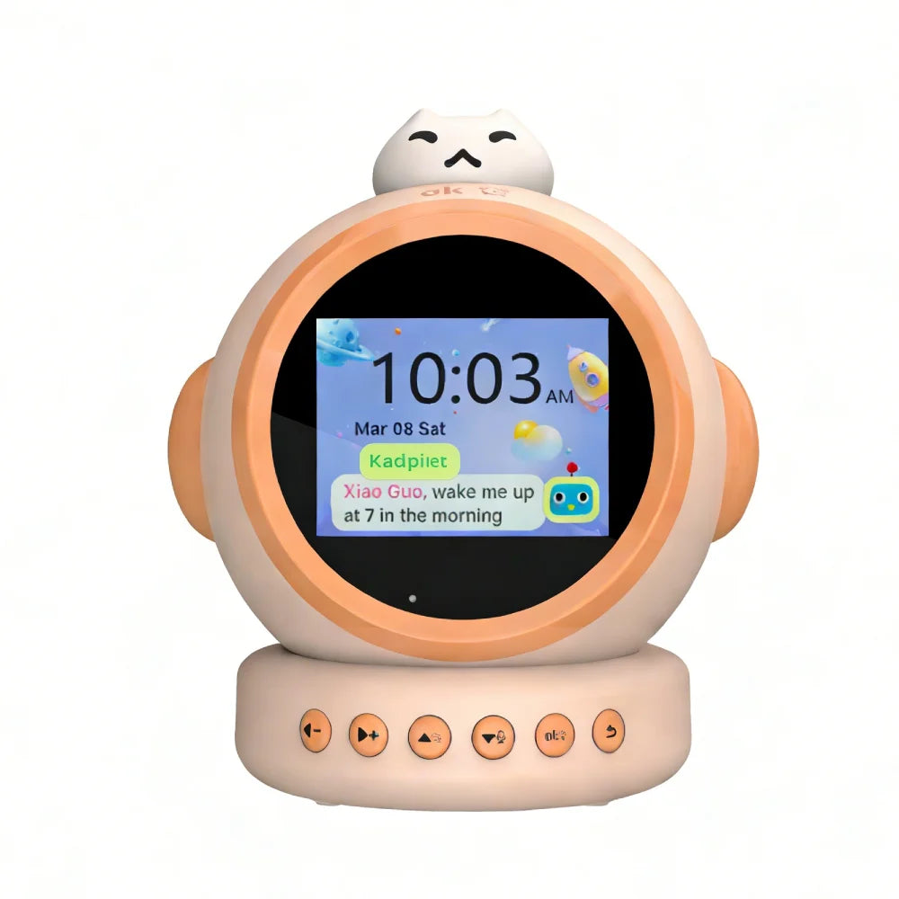 Smart AI Talking Alarm Clock for Kids – Sleep Training Robot Toy